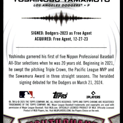 2025 Topps Chrome #YQ-46 Yoshinobu Yamamoto YouthQuake