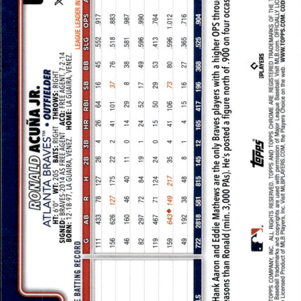 2025 Topps Chrome Base Image Variation SSP Refractor #257 Ronald Acuña Jr.