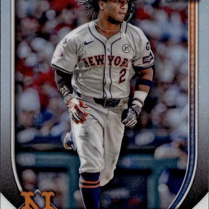2025 Bowman #83 Luisangel Acuña Bowman Chrome Red Rookie Logo