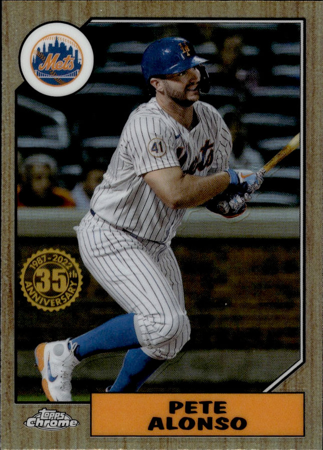 2022 Topps Chrome #87BC-10 Pete Alonso 1987 Topps Baseball 35th Anniversary
