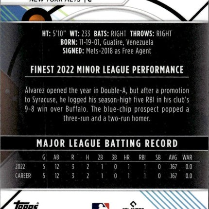 2023 Finest #86 Francisco Álvarez