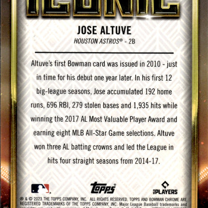 2023 Bowman Chrome #BI-15 Jose Altuve Bowman Iconic
