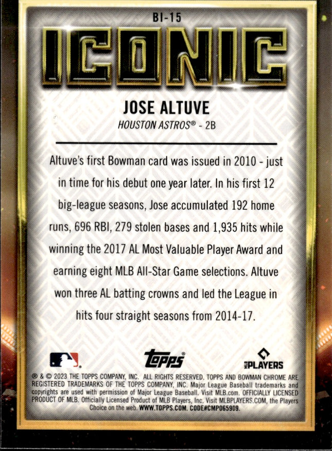 2023 Bowman Chrome #BI-15 Jose Altuve Bowman Iconic