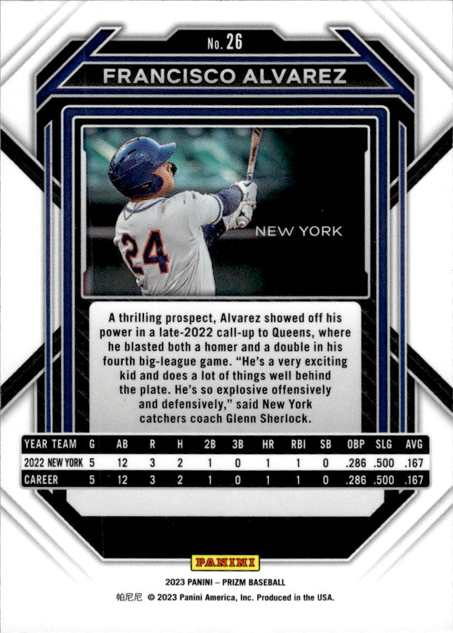 2023 Panini Prizm #26 Francisco Alvarez