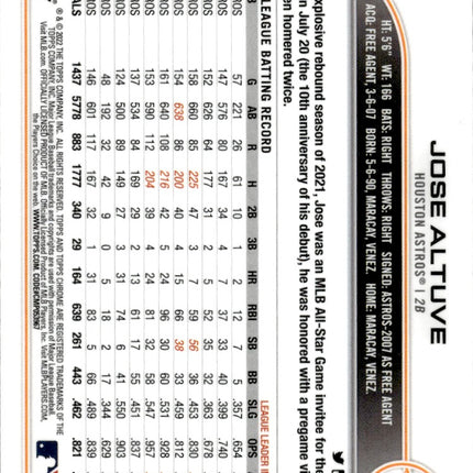2022 Topps Chrome #6 Jose Altuve