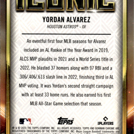 2023 Bowman Chrome #BI-4 Yordan Alvarez Bowman Iconic