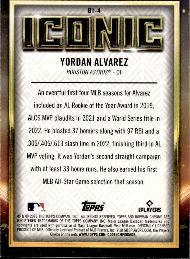 2023 Bowman Chrome #BI-4 Yordan Alvarez Bowman Iconic
