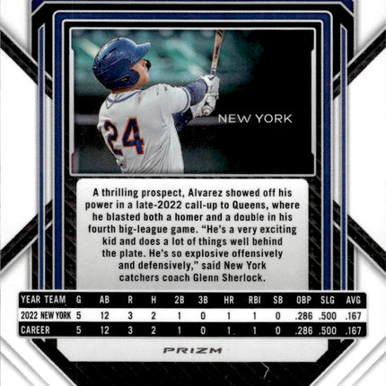 2023 Panini Prizm #26 Francisco Alvarez Silver Prizms