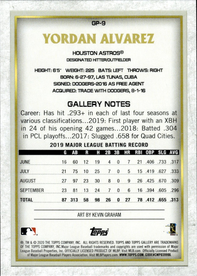 2020 Topps Chrome #GP-9 Yordan Alvarez Topps Gallery NBCD Preview