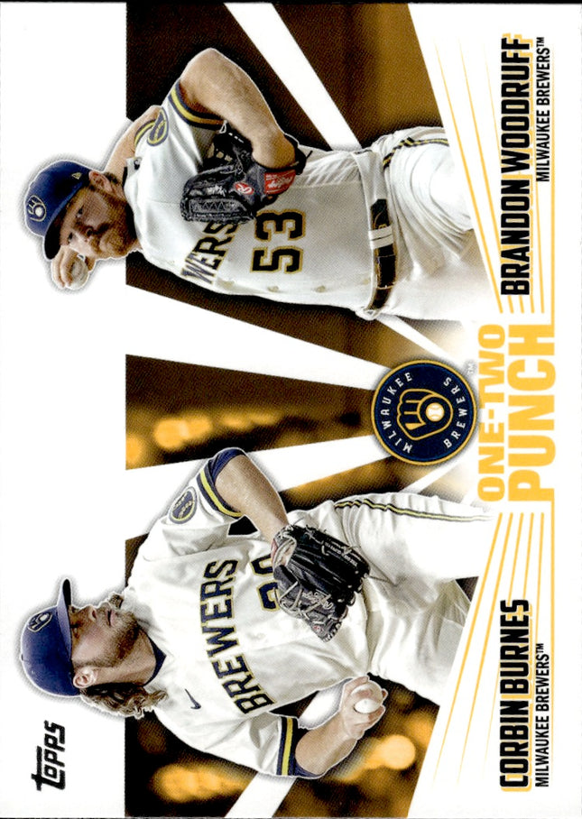 2023 Topps #12P-2 Corbin Burnes / Brandon Woodruff One-Two Punch