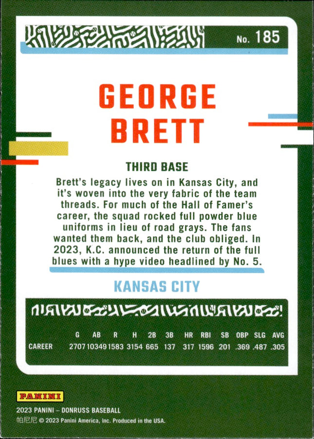 2023 Donruss #185 George Brett Holo Blue