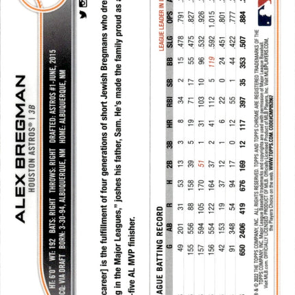 2022 Topps Chrome #141 Alex Bregman