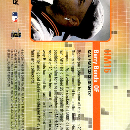 2002 Topps #HM16 Barry Bonds Hobby Masters