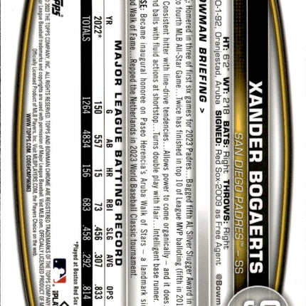 2023 Bowman Chrome #27 Xander Bogaerts