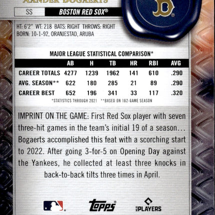 2022 Topps Gold Label #23 Xander Bogaerts Class 1 Black