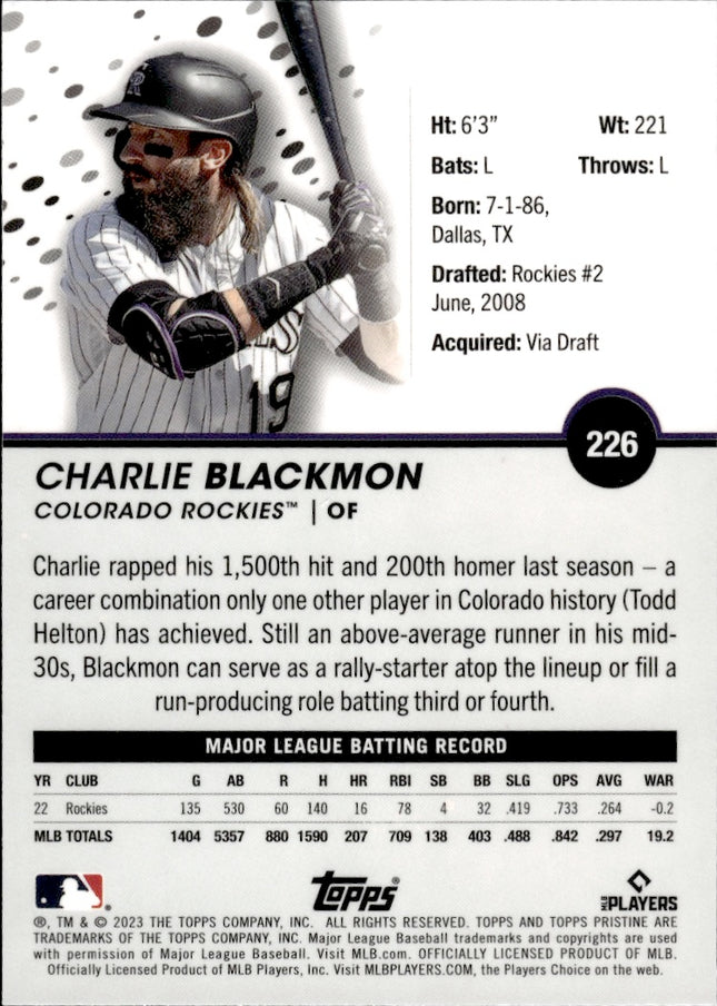 2023 Topps Pristine #226 Charlie Blackmon
