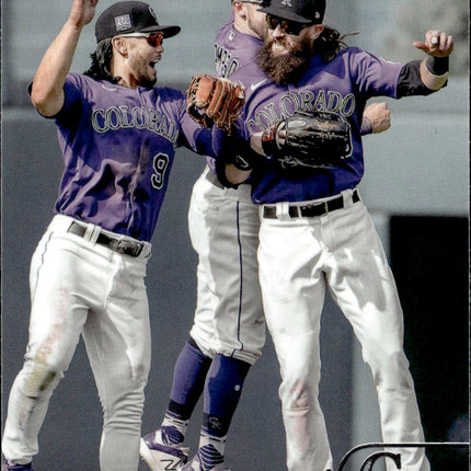 2022 Stadium Club Chrome #168 Charlie Blackmon Blue Refractor #/199
