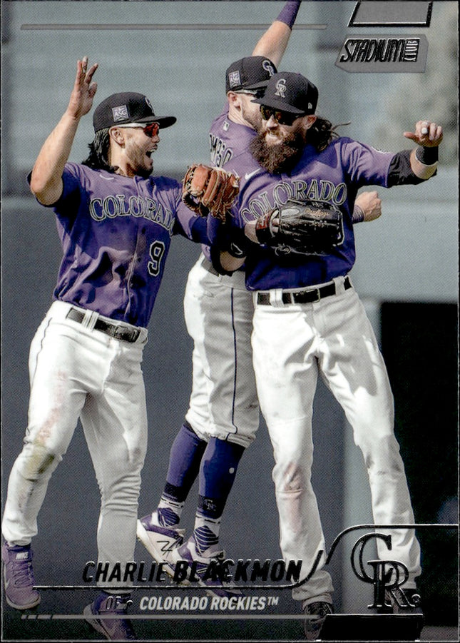 2022 Stadium Club Chrome #168 Charlie Blackmon Blue Refractor #/199