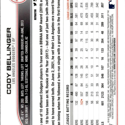 2022 Topps Chrome #106 Cody Bellinger Refractor
