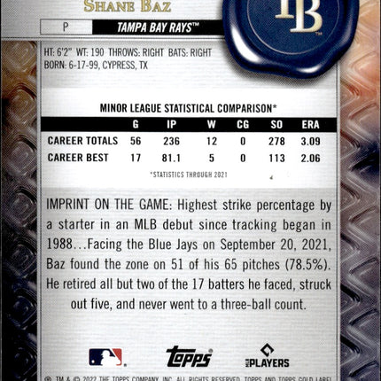2022 Topps Gold Label #59 Shane Baz