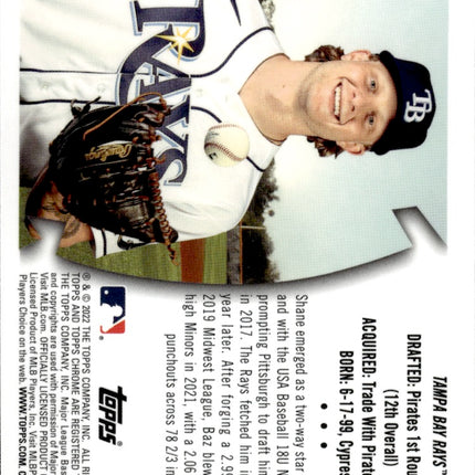 2022 Topps Chrome Sonic #YQ-11 Shane Baz 1996 Youthquake