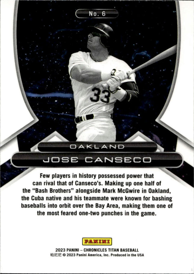 2023 Panini Chronicles #6 Jose Canseco Titan