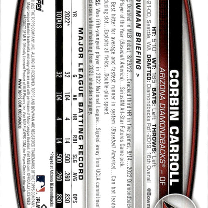 2023 Bowman #73 Corbin Carroll