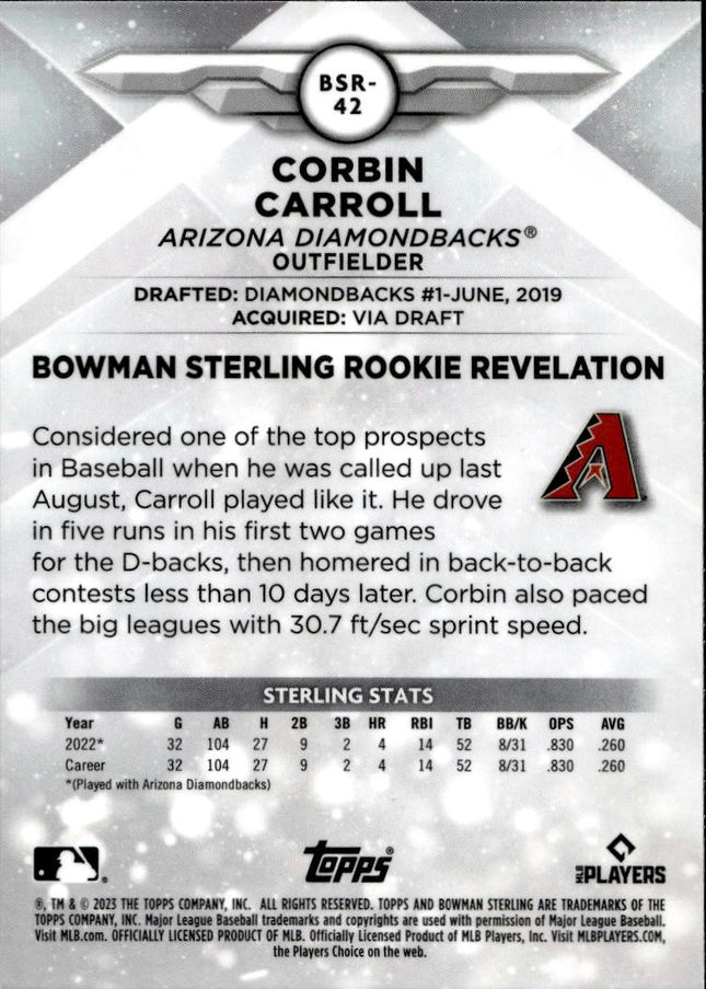 2023 Bowman Sterling #BSR-42 Corbin Carroll