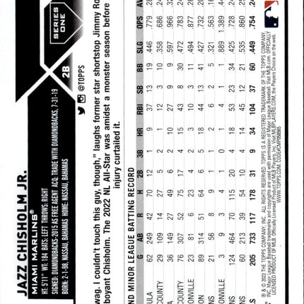 2023 Topps Stars of the National League #NL-8 Jazz Chisholm Jr.