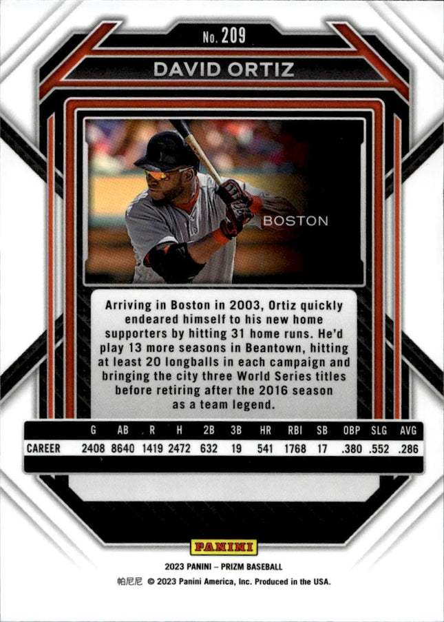 2023 Panini Prizm #209 David Ortiz