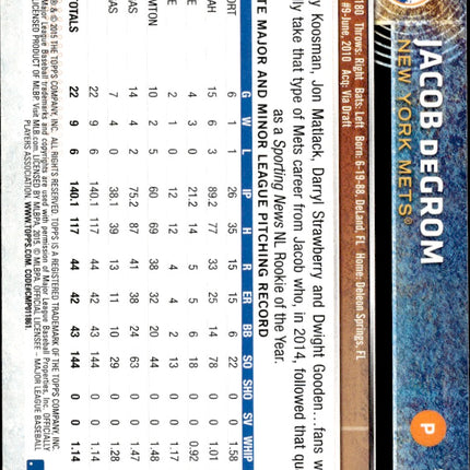 2015 Topps Opening Day #106 Jacob deGrom