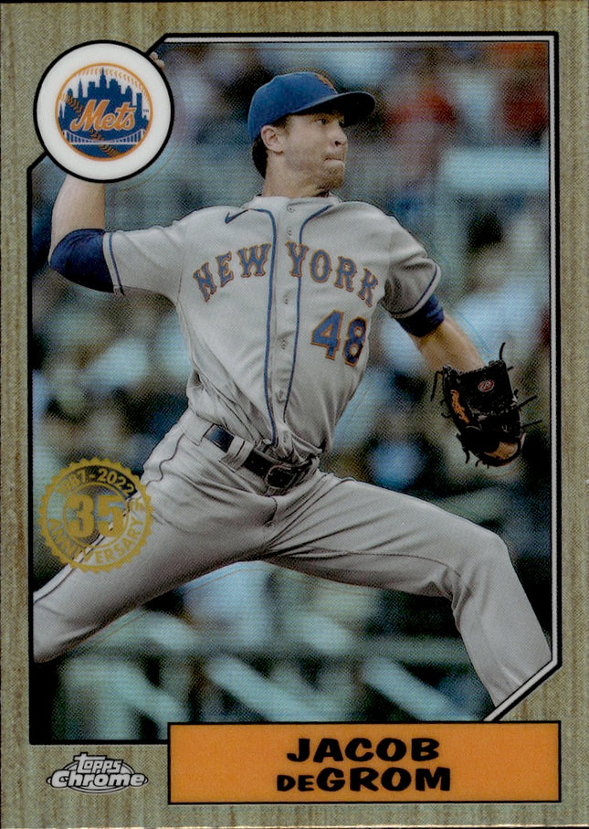 2022 Topps Chrome #87BC-7 Jacob deGrom 1987 Topps Baseball 35th Anniversary