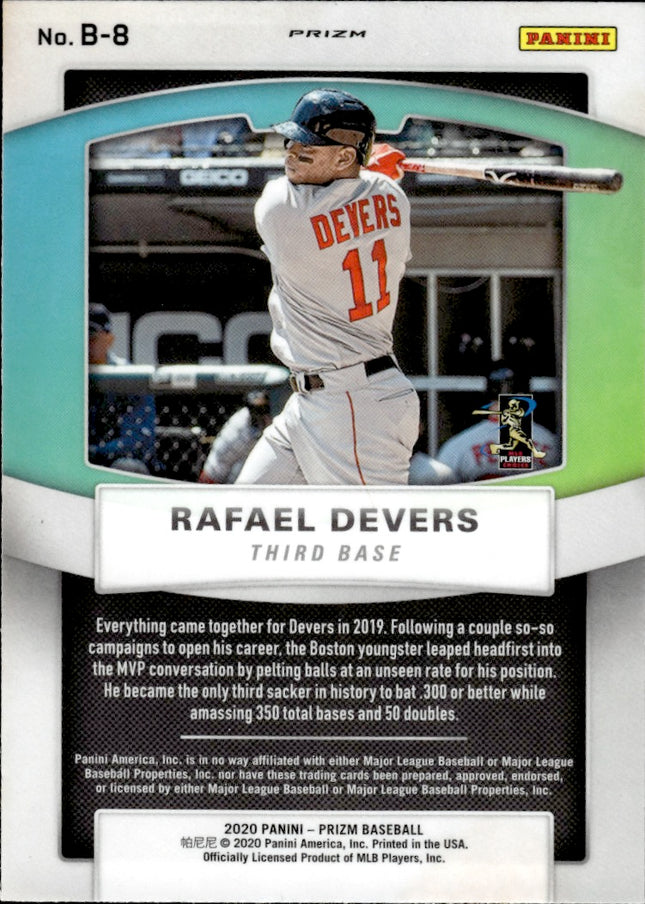 2020 Panini Prizm #B-8 Rafael Devers Brilliance White Wave Prizm