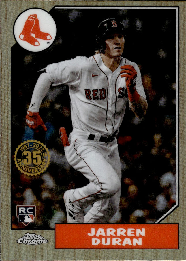 2022 Topps Chrome #87BC-19 Jarren Duran 1987 Topps Baseball 35th Anniversary