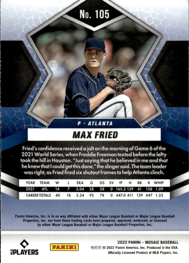 2022 Panini Mosaic #105 Max Fried