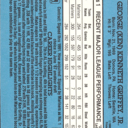 1991 Donruss #77b Ken Griffey Jr.