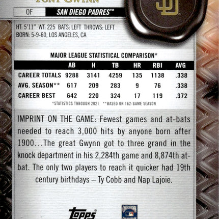 2022 Topps Gold Label #72 Tony Gwynn Class 2