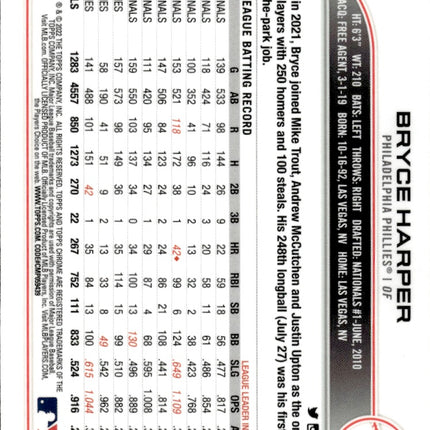 2022 Topps Chrome #220 Bryce Harper