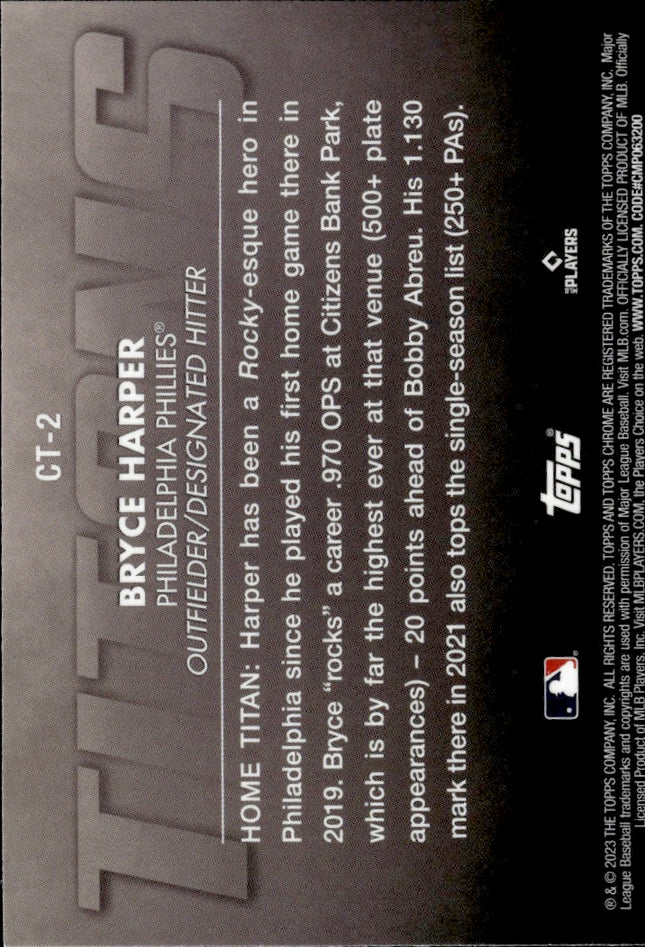 2023 Topps Chrome #CT-2 Bryce Harper Titans