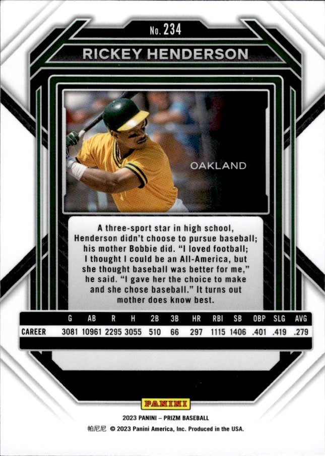 2023 Panini Prizm #234 Rickey Henderson