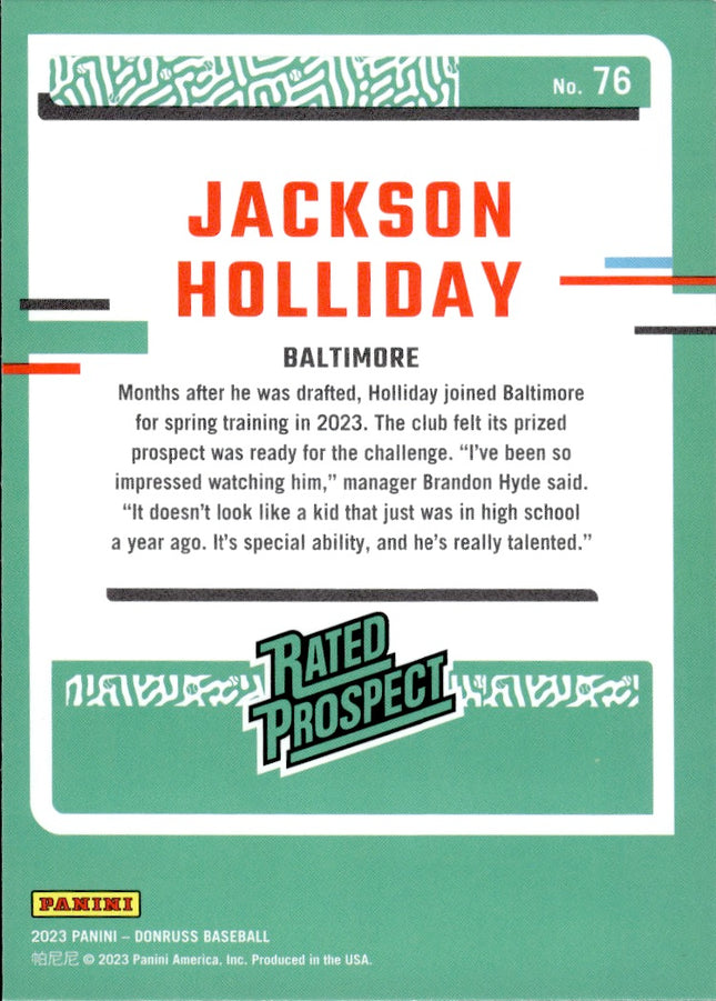 2023 Donruss #76 Jackson Holliday