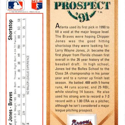 1991 Upper Deck #55 Chipper Jones