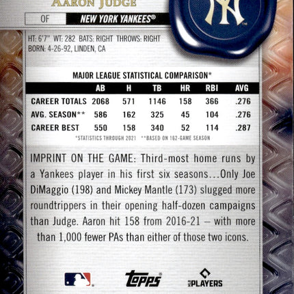 2022 Topps Gold Label #29 Aaron Judge