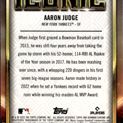 2023 Bowman Chrome #BI-8 Aaron Judge Bowman Iconic