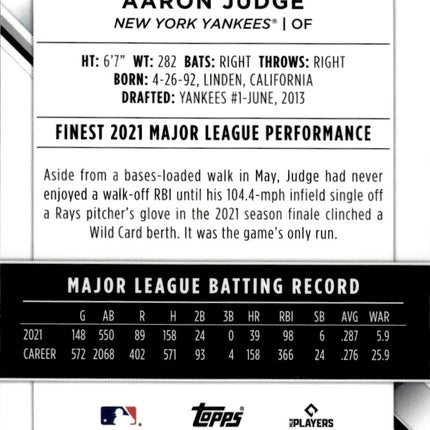 2022 Finest #74 Aaron Judge
