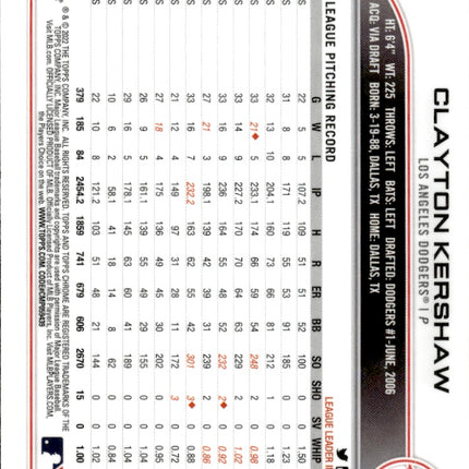 2022 Topps Chrome #183 Clayton Kershaw