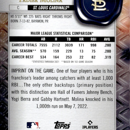 2022 Topps Gold Label #45 Yadier Molina