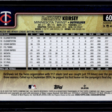 2025 Topps #605 DaShawn Keirsey Golden Mirror