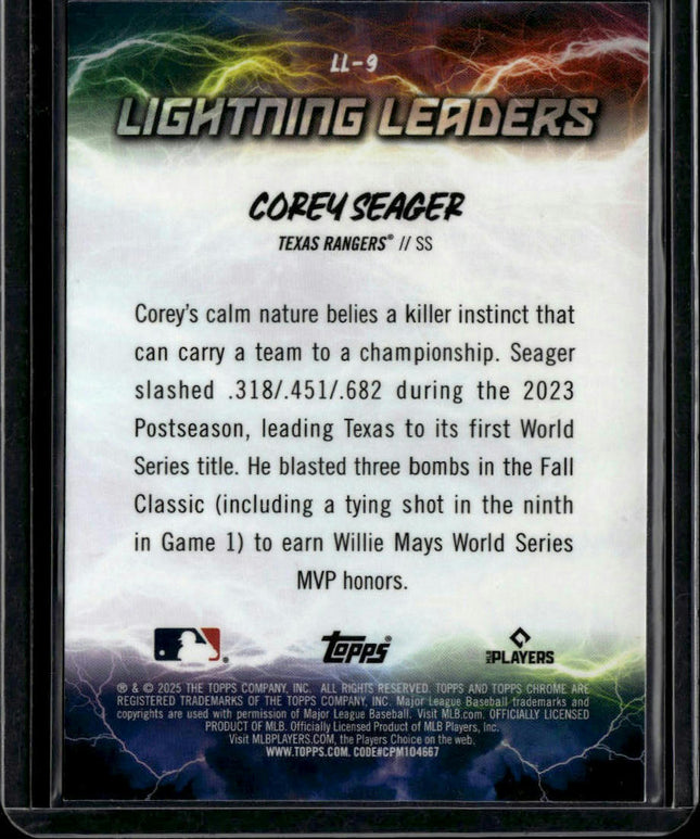 2025 Topps Chrome - Lightning Leaders #LL-9 Corey Seager