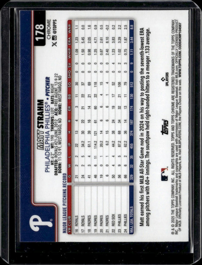 2025 Topps Chrome - Lightboard Logo Base Variations #178 Matt Strahm